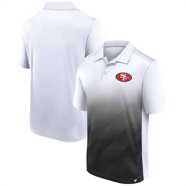 Men's White/Black  San Francisco 49ers Iconic Parameter Sublimated Polo